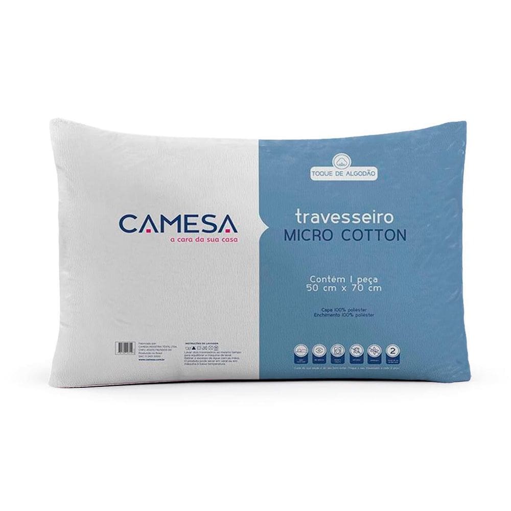 Travesseiro Camesa Micro Cotton 50X70 Médio A Vácuo
