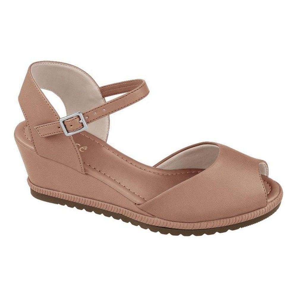 Sandalia Anabela Salto Baixo Bebecê T5815-321 Confortável