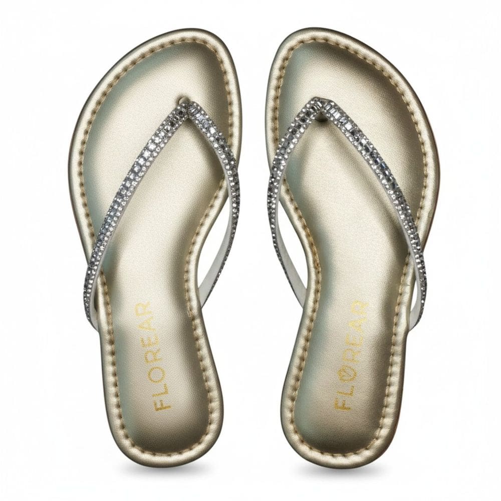 Rasteira De Dedo Infantil Menina Brilho Casual Florear 132