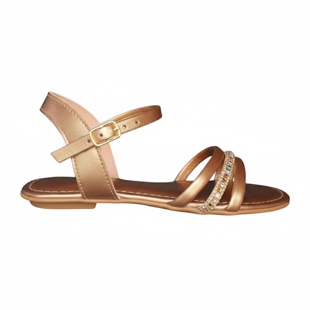 Sandália Rasteira Infantil Menina Brilho Florear Casual 139