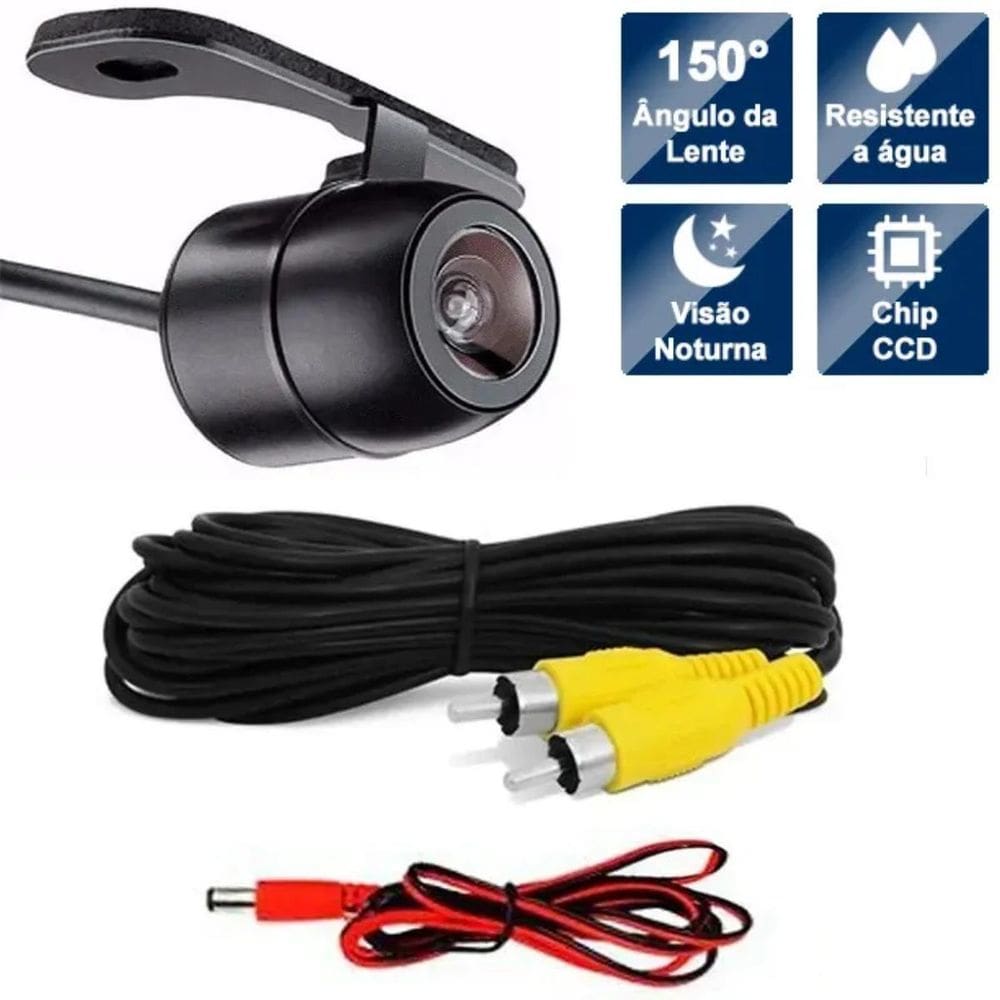 Câmera De Ré Colorida Noturna Com Suporte Universal