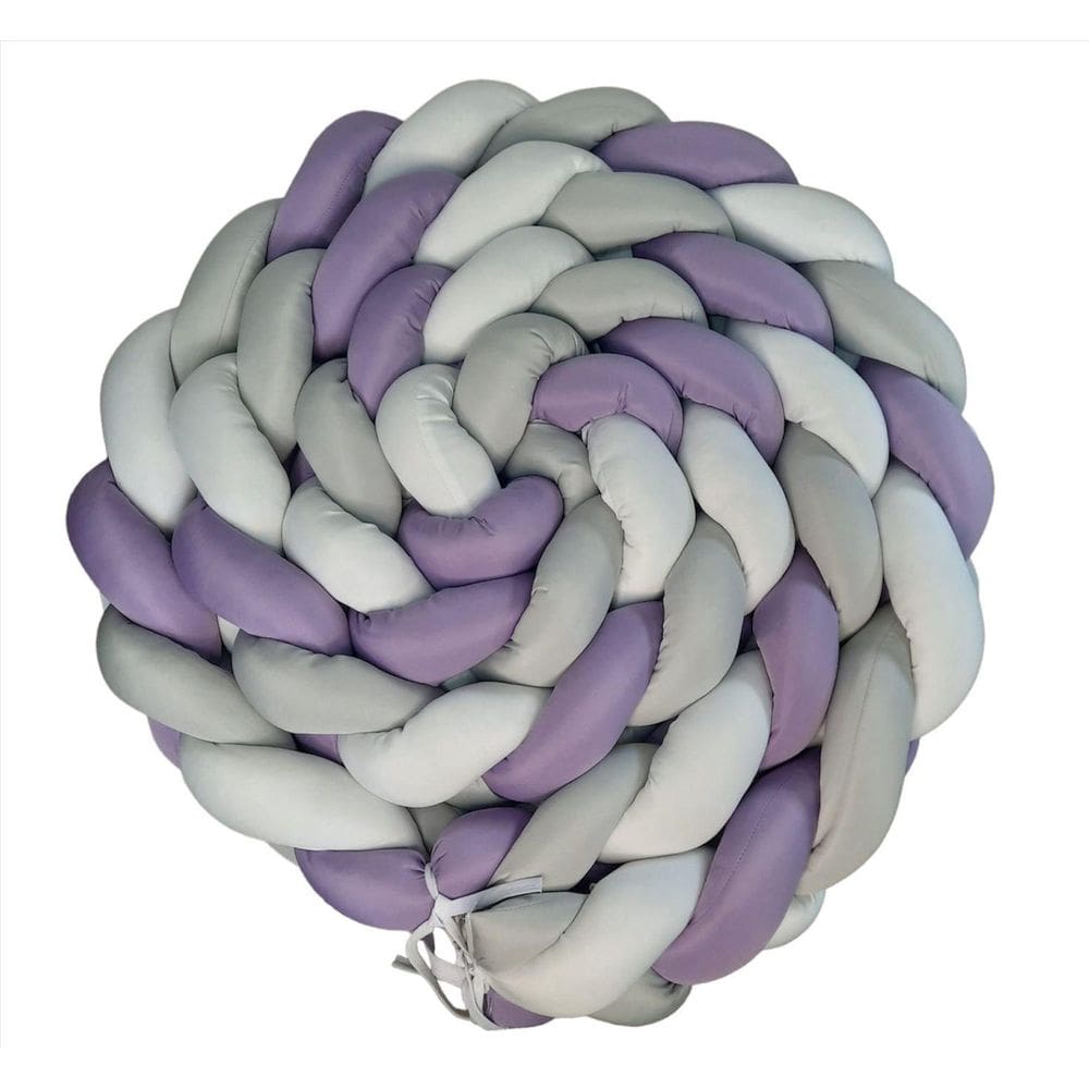 Trança Protetora 4 Metros Berço Bebê Roxo Cinza E Branco