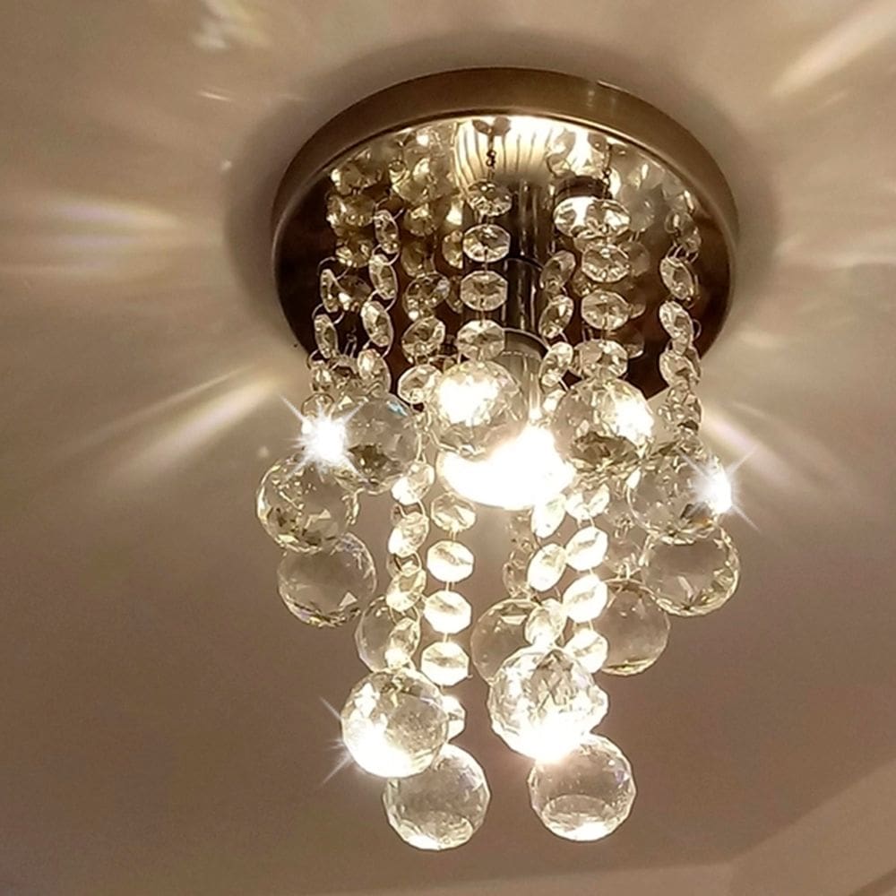 Lustre Plafon Cristal Verdadeiro K9 13 cm de diâmetro 20 Cm De Altura ILUSTRE CRISTAIS