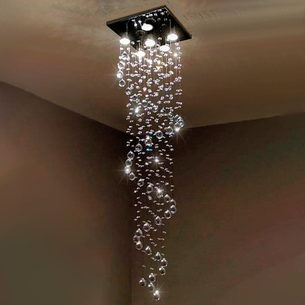 Lustre De Cristais Legítimos K9 1,00 Metro Em Espiral