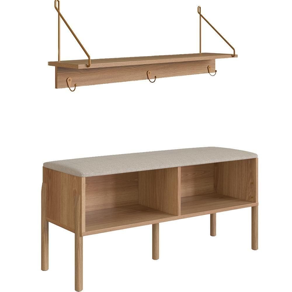 Conjunto Sapateira Banco E Prateleira Hanover Artesano Hanover