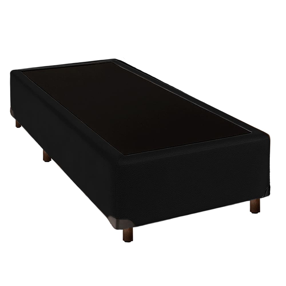 Cama Box Solteiro Simples Preto Nature 78x188