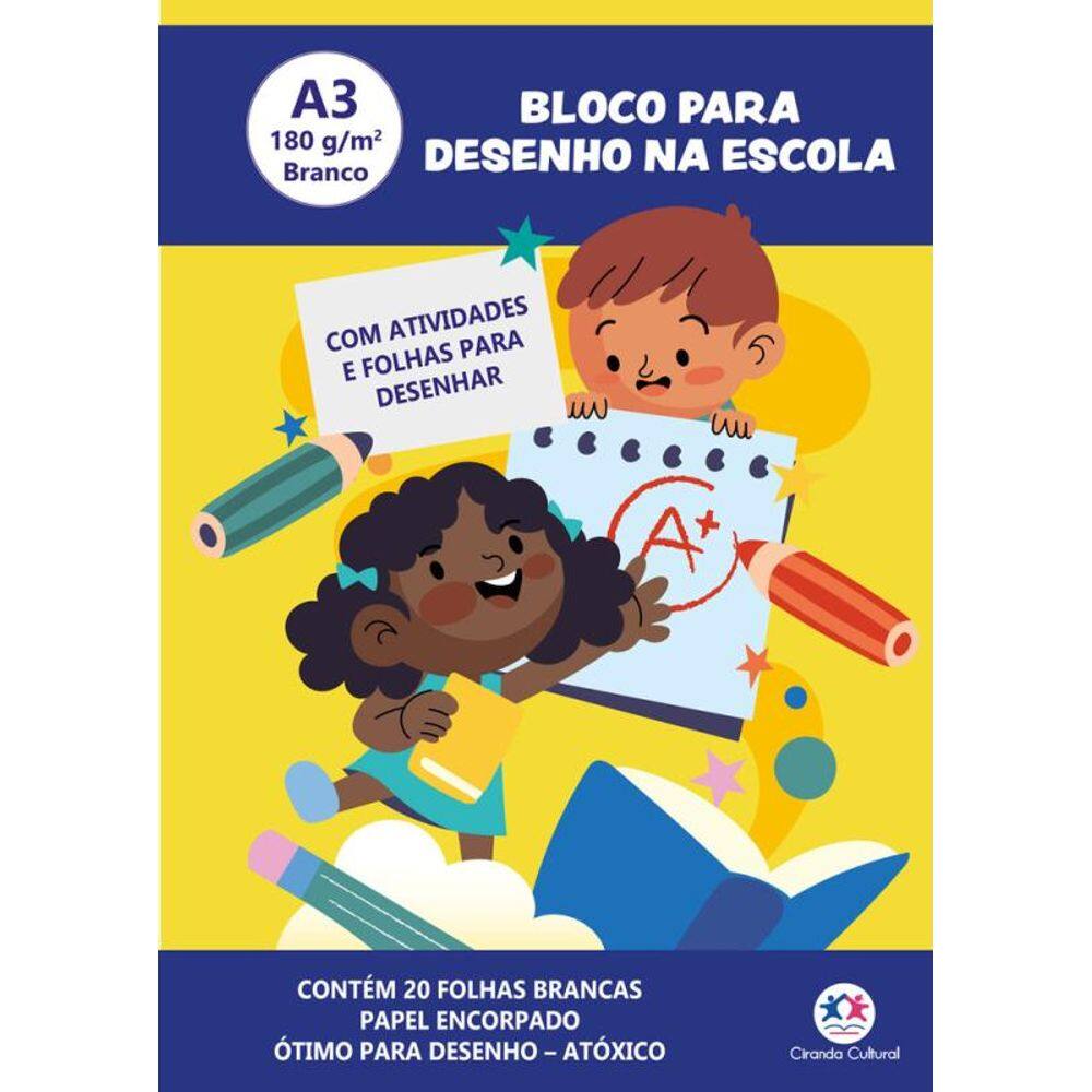 Bloco para Desenho A3 180g - 20 Folhas brancas