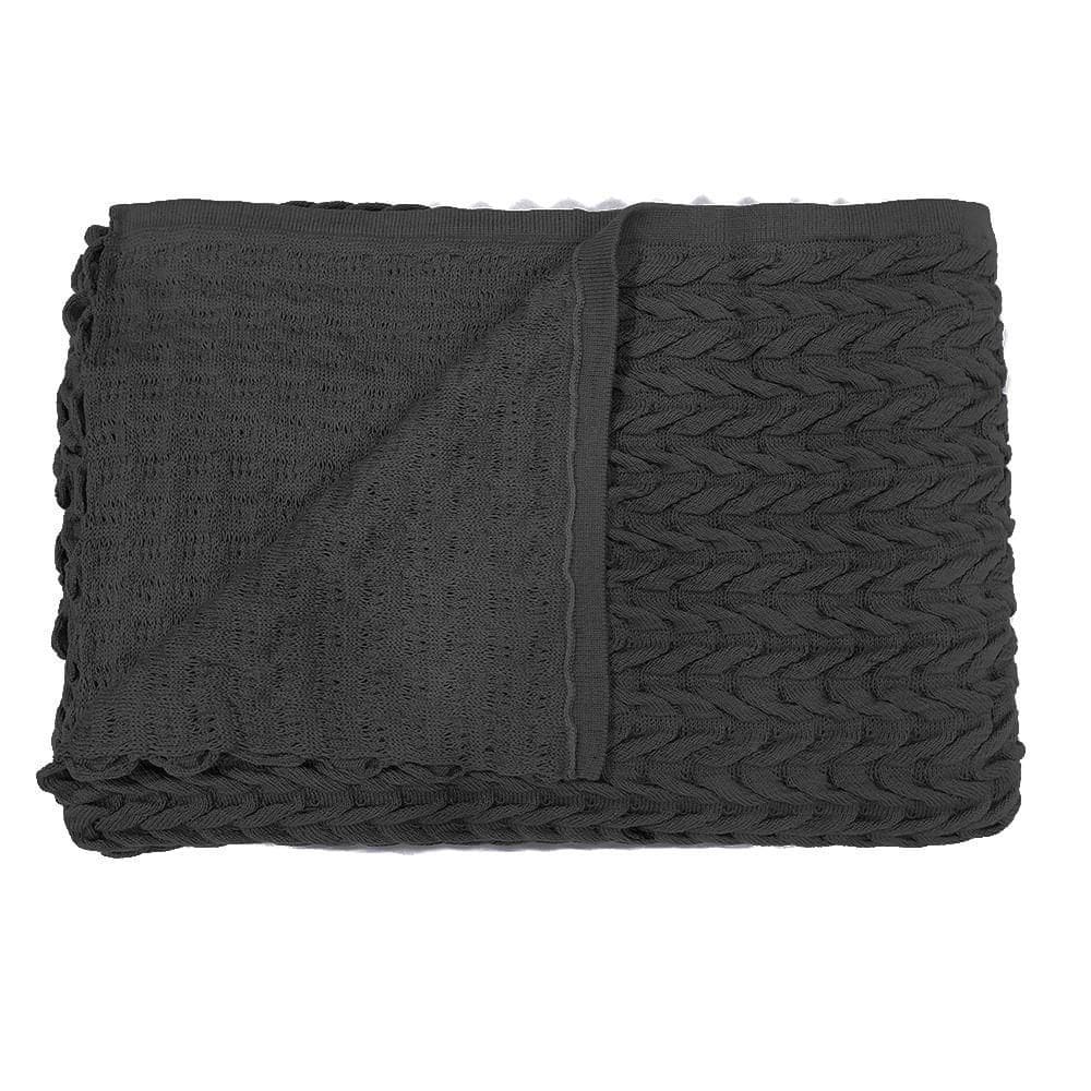 Peseira Decorativa Tricot Relevo 80 X 260 Decortrico Grafite