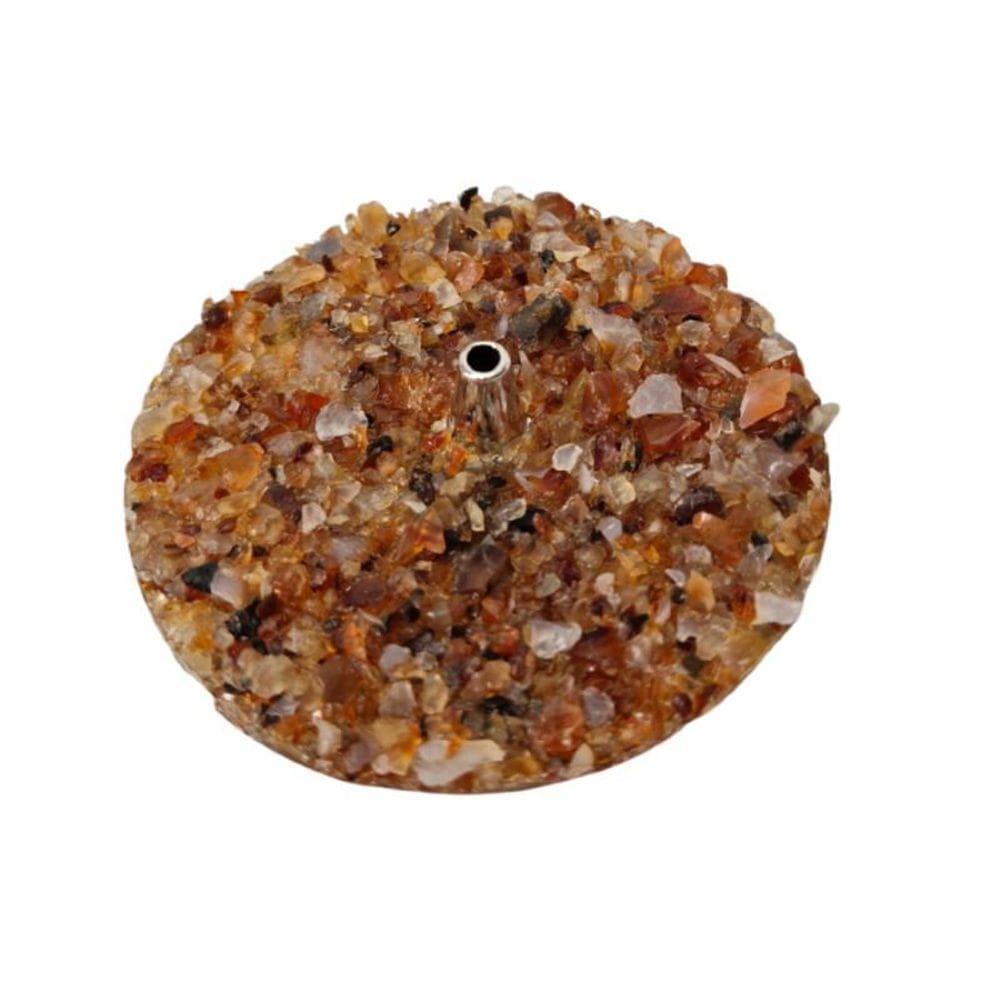 Incensário Pedra Cornalina 8 Cm Natural Presente E Decoração