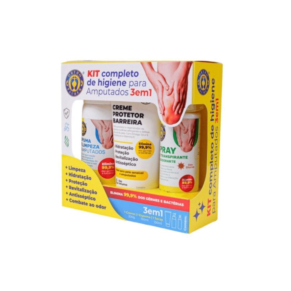 Kit Completo De Higiene Para Amputados 3 Em 1 Ortho Pauher