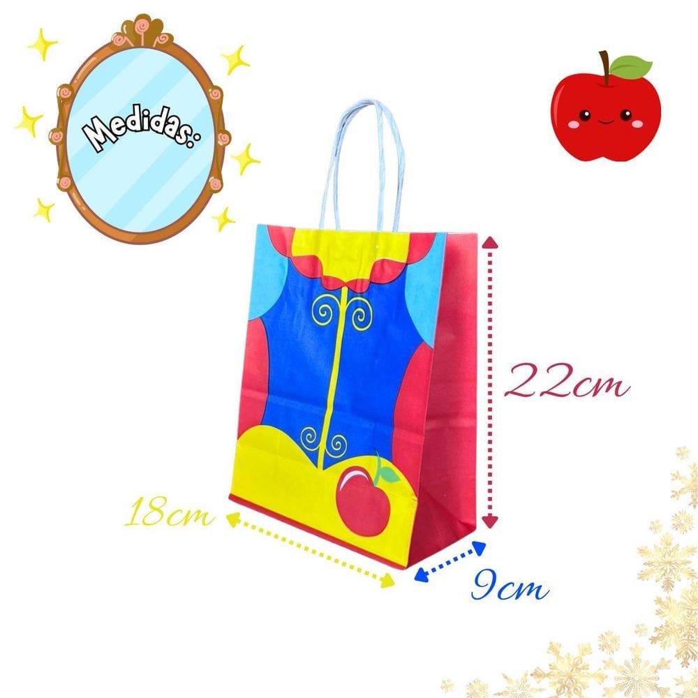 10 Sacola De Papel Super Heróis Princesa Personagens 18X9X22