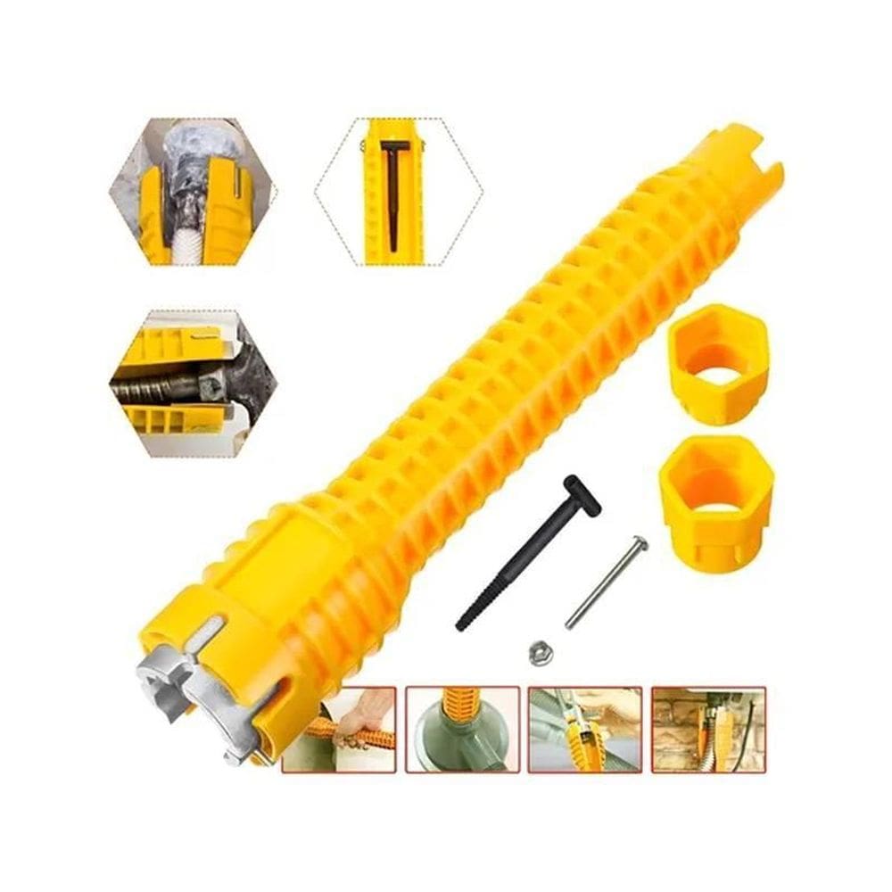 Chave Hidráulica Amarela 5 Peças Multiuso Torneira Porcas