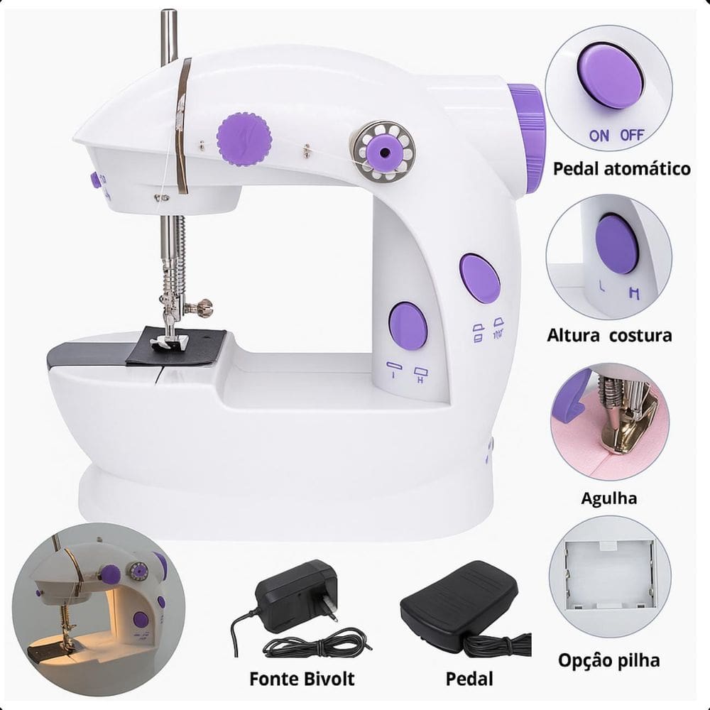 Máquina De Costura Compacta, Reparos E Ajustes De Roupas