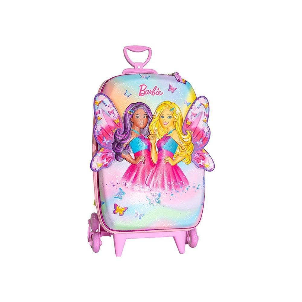 Mala Infantil Barbie Fada 3D Com Rodinhas - Multicolorida