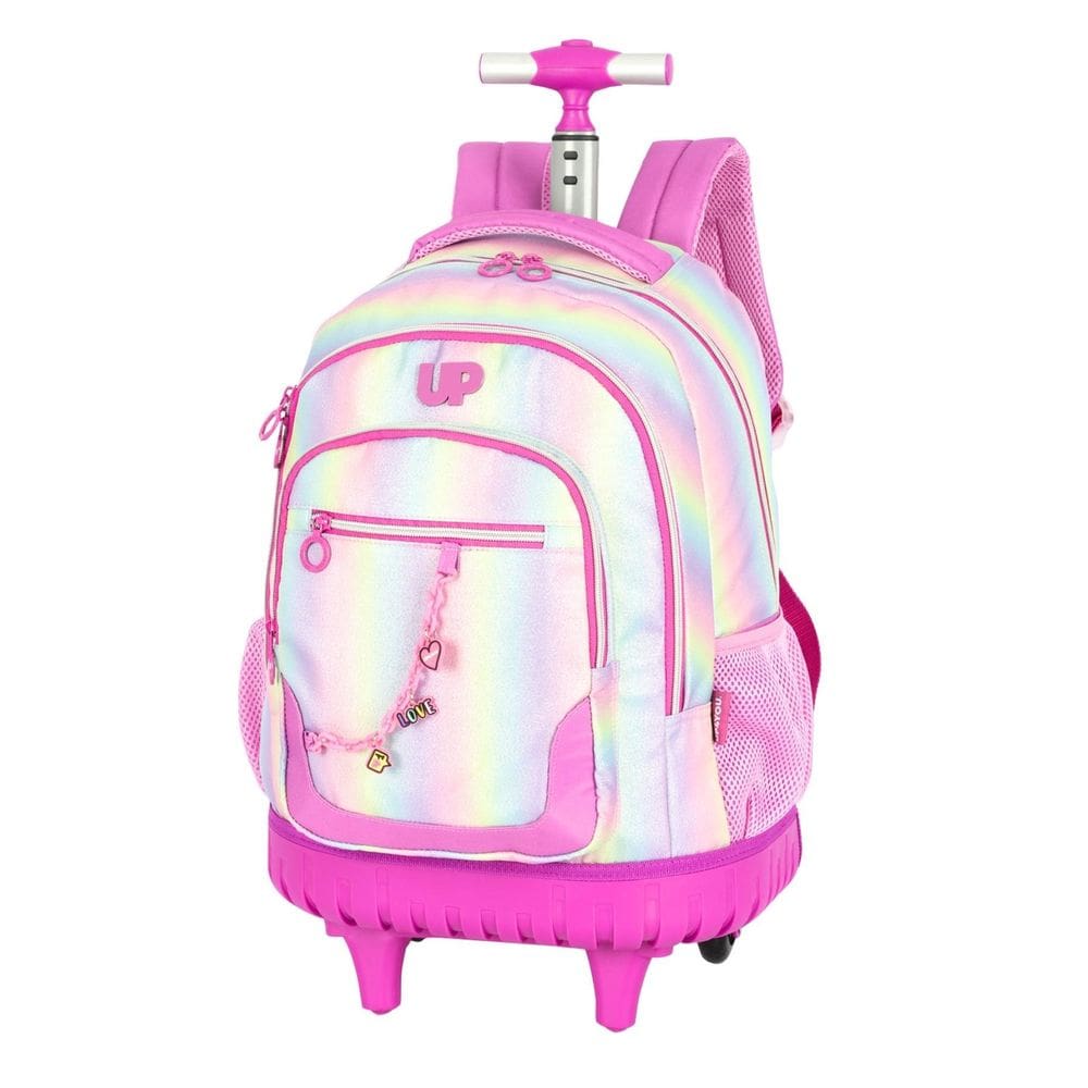 Mochila Escolar 2Em1 Costas E Rodas Up4You Listrada Degrade