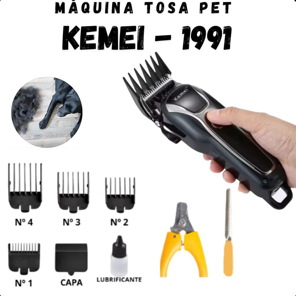 Kemei Km-1991 Aparador De Pelo Sem Fio Silencioso