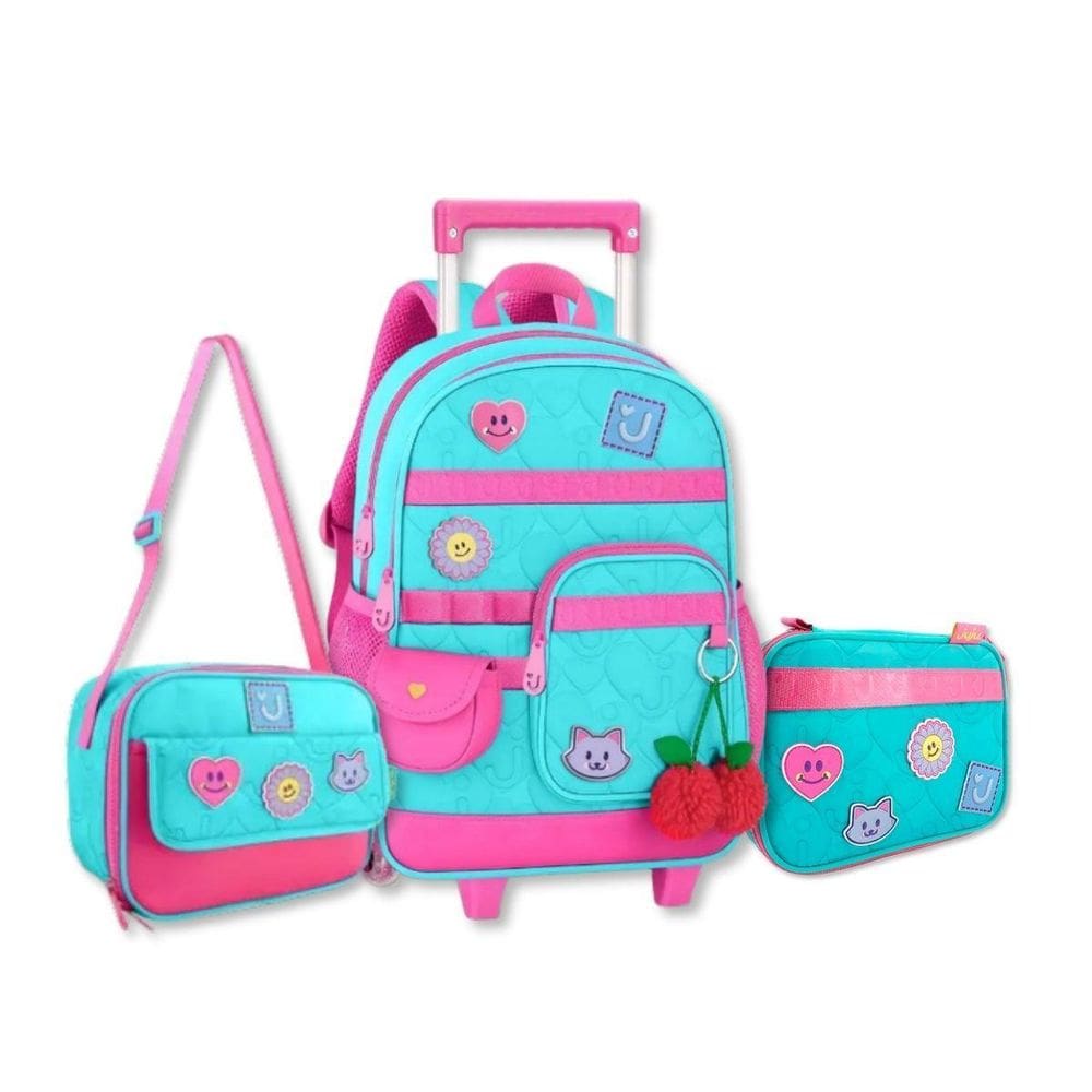 Mochila Lancheira E Estojo Juju Teofilo Kit Escolar Meninas