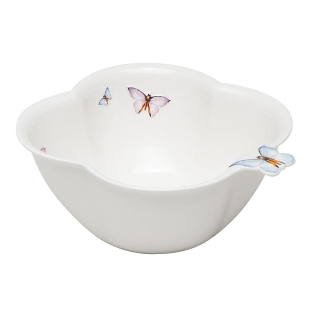 Bowl Saladeira de Porcelana Branca C/Formato Borboletas 1,5 Litros 23x10cm Wolff