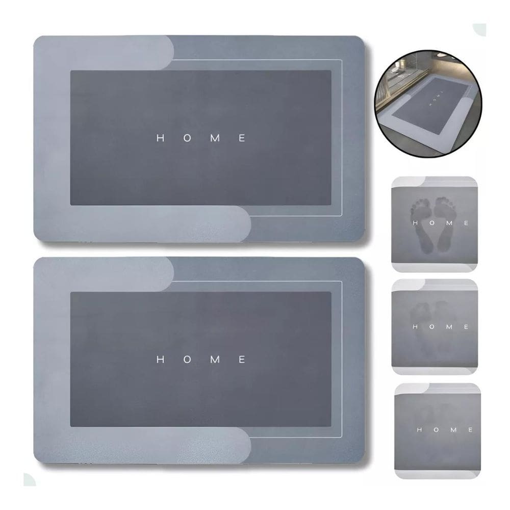 Kit 2 Tapetes Mágicos Para Banheiro Quadrados E Absorventes