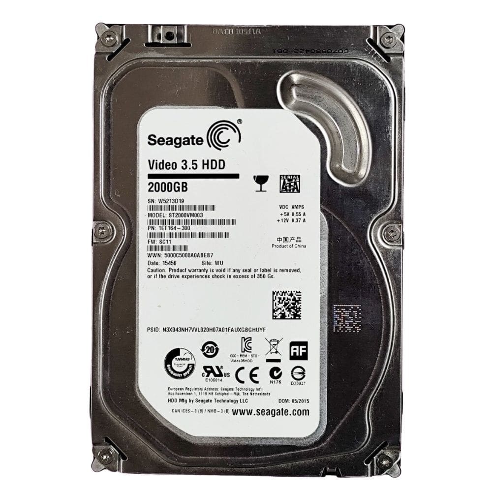 HD Seagate 2TB 3.5” Sata III 6gb/s Video 3.5HDD 5900rpm 64mb Cache para Dvr Cftv Pc