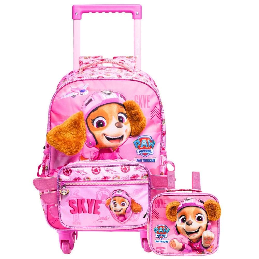 Kit Patrulha Canina Skye Mochila 4 Roda + Lancheira Térmica