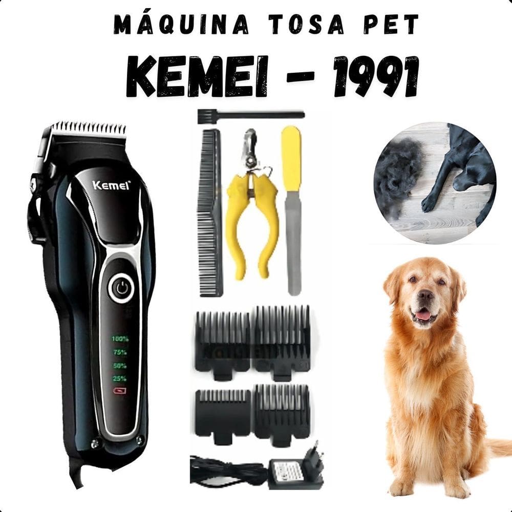 Máquina De Tosa Kemei Km-1991 E Silenciosa