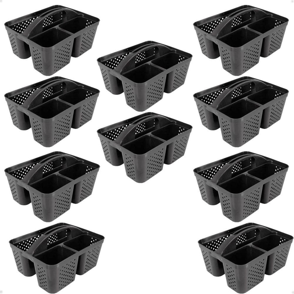 Kit 10 Cesto Cestinha Organizadora Multiuso Com Alça Preto