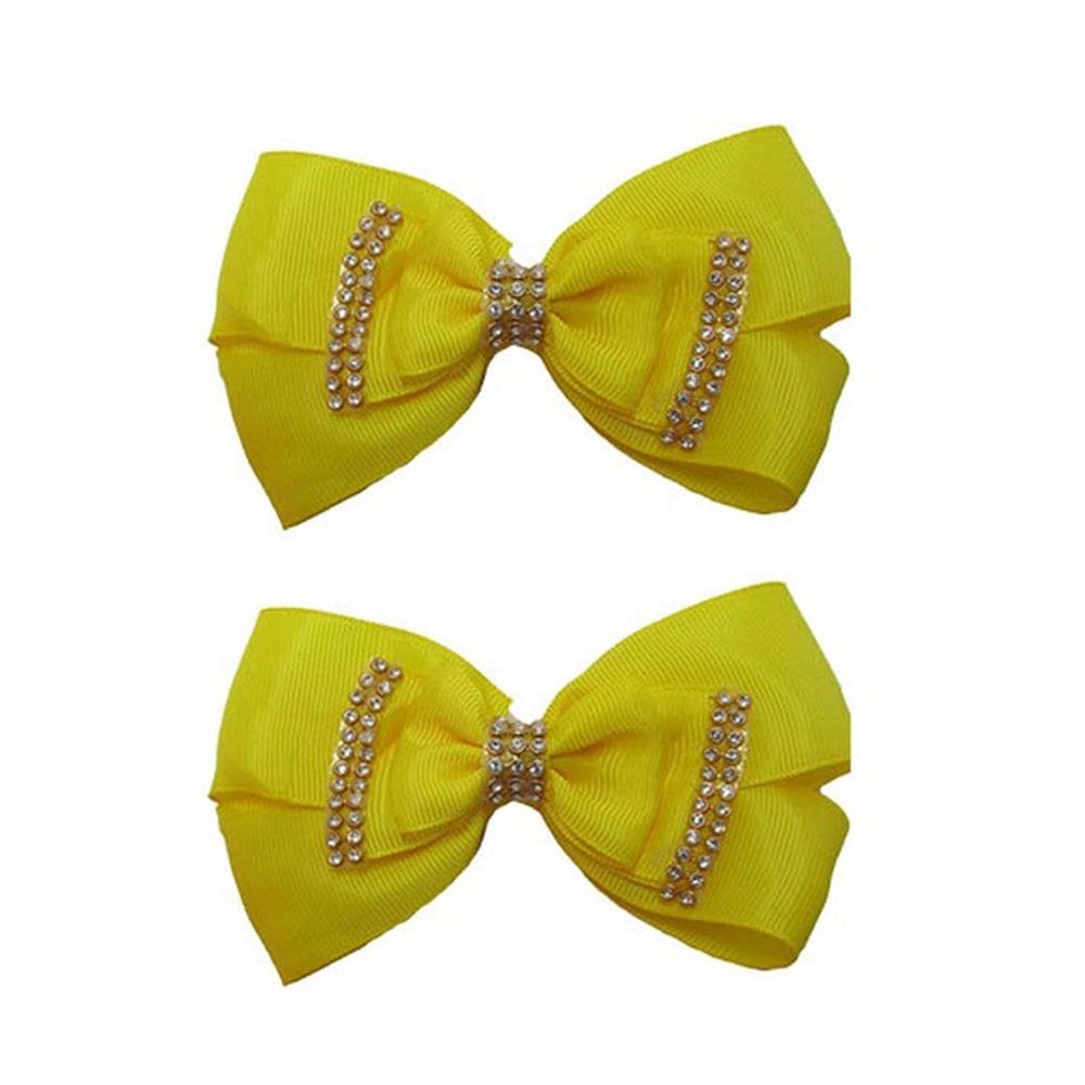 Laço Amarelo De Cabelo Adulto Elegante De Luxo 2 Unidades-No