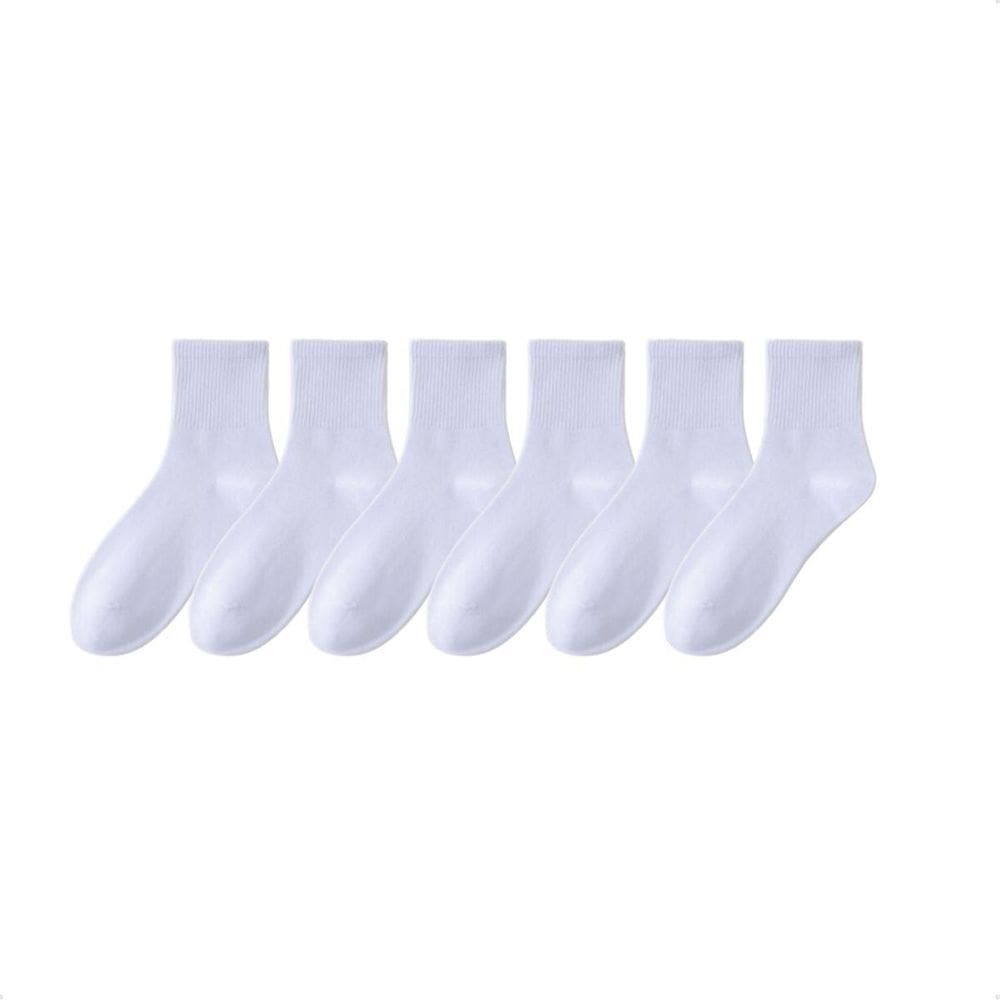 Kit 6 Pares De Meias Cano Médio Cor Cinza - Tamanho 38-44