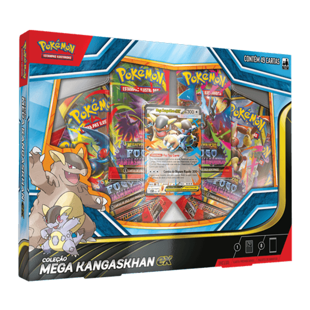 Jogo De Cartas Pokemon Box Mega Kangaskhan Ex  Copag