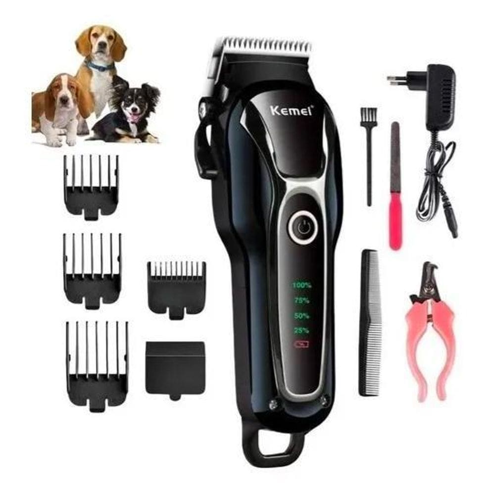 Cortador Kemei 1991 Recarregável Para Tosar Pets Bivolt