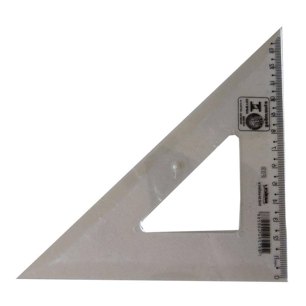 Régua Esquadro Triangulo 14 Cm 45 Graus F03 Waleu