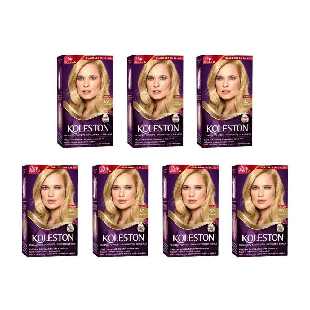 Coloraçao Koleston 80 Louro Claro-Kit C/7Un