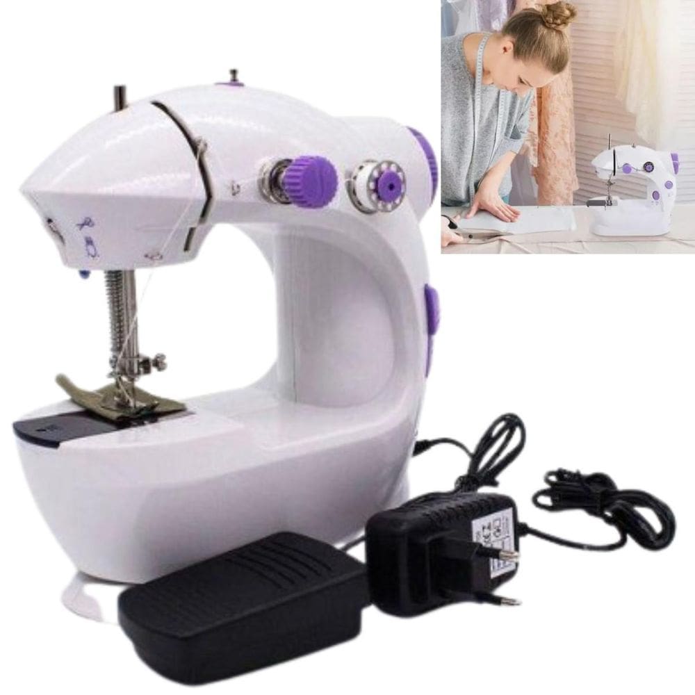 Mini Máquina De Costura Mini Bivolt Branca