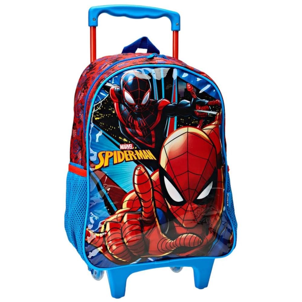 Mochila Spider Man Homem Aranha Miles Morales Reforçada Resistente Bolso para Garrafinha 14` - Spider Miles - Xeryus
