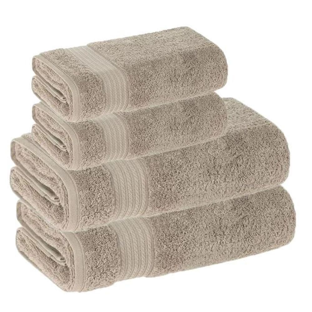 Jogo Toalhas Banho Gigante E Rosto 4Pçs Magna 600G/M Karsten