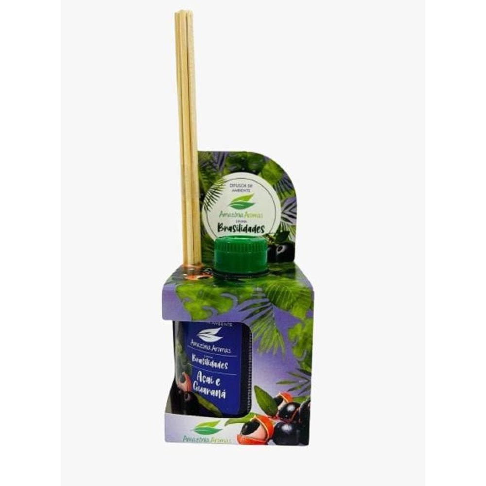 Difusor De Varetas Açai E Guaraná Amazônia Aromas Kit