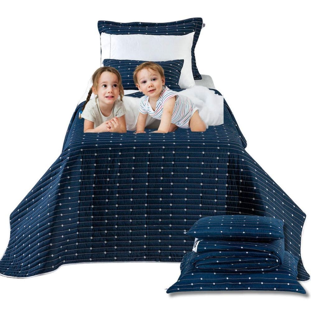 Kit 4 Peças Cobre Leito Solteiro Urbany Bordado 400 Fios