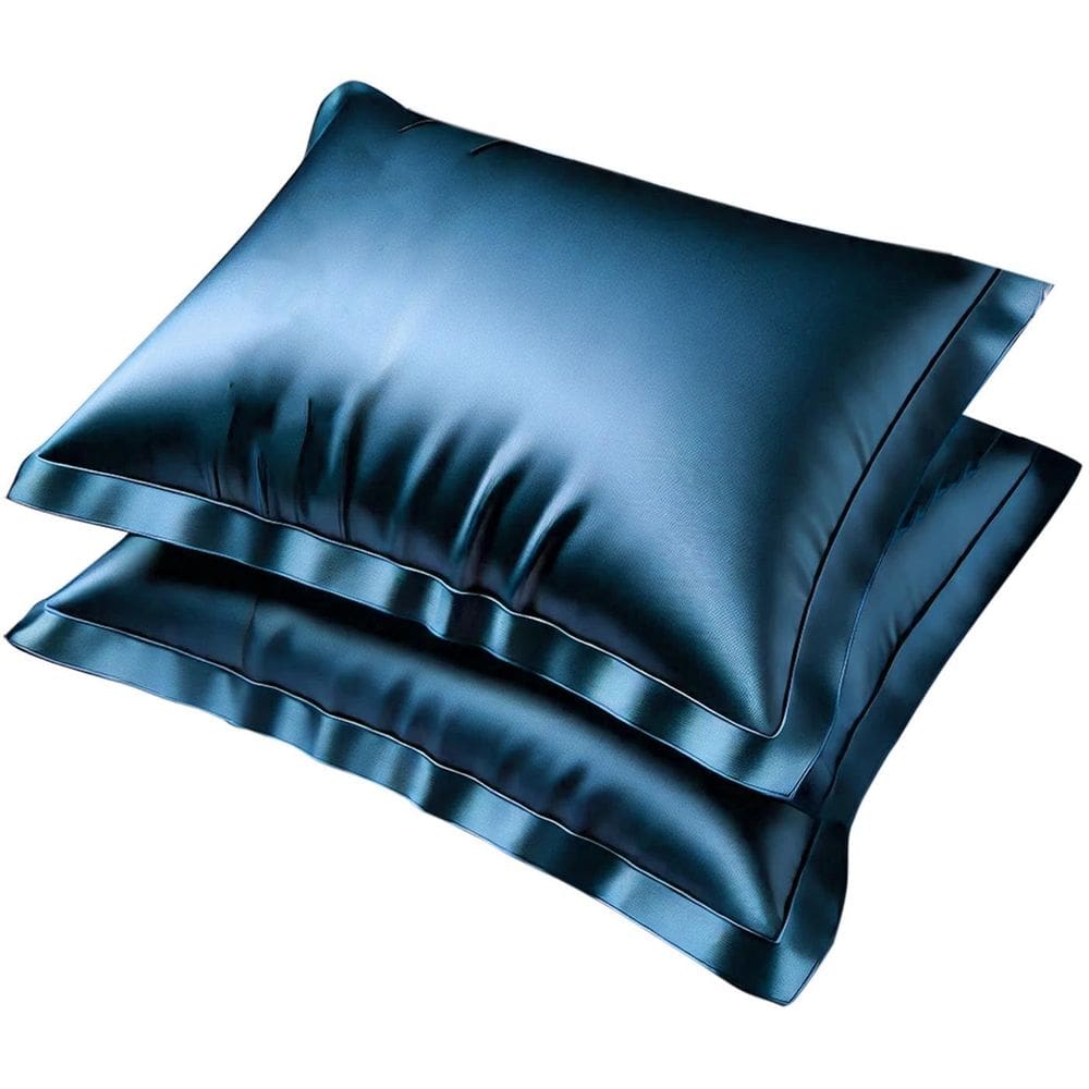 2 Fronha Cetim Unidade Capa Travesseiro 50X70Cm Aba Cor:Azul