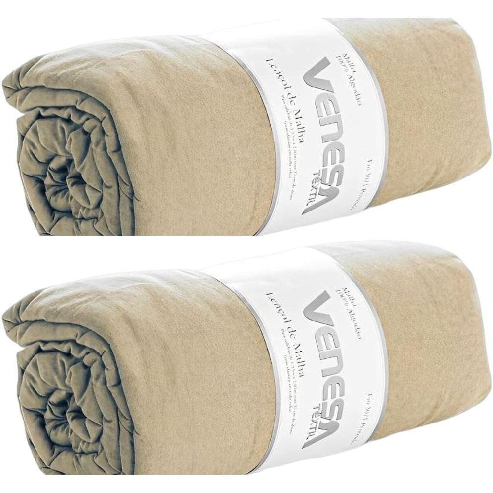 Kit 2 Lençóis De Malha Casal Super King Venesa