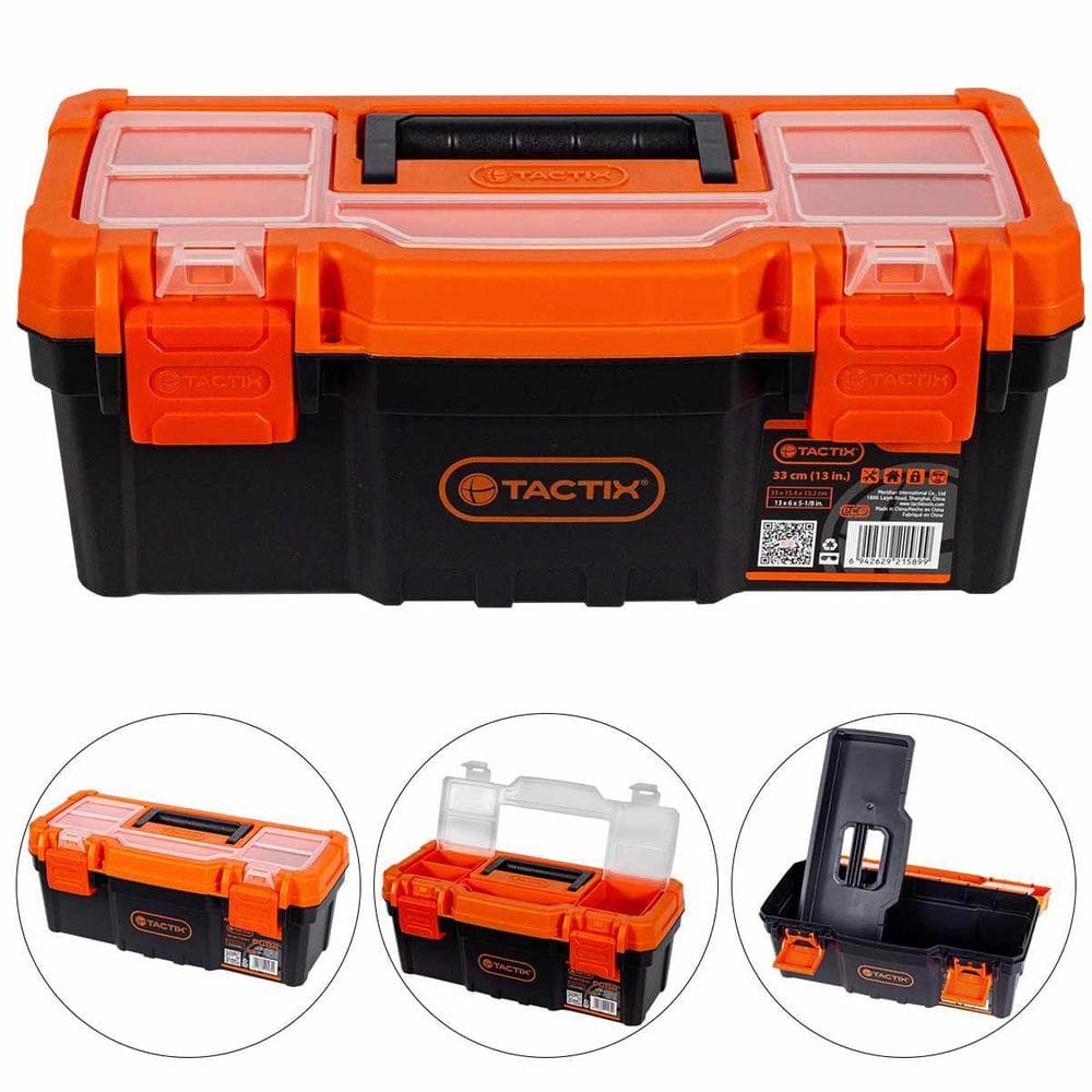 Maleta Caixa Ferramentas Bandeja Removível 33Cm 13`` Tactix