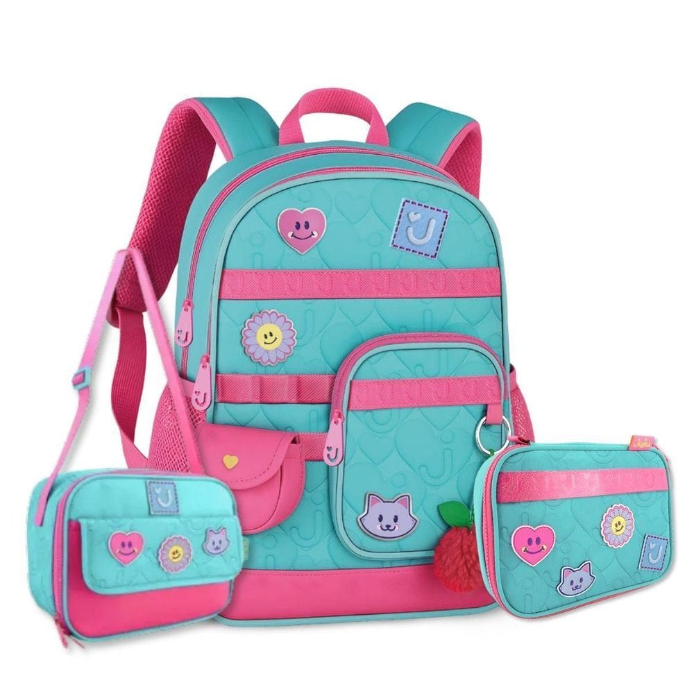 Mochila Juju Teofilo Kit Escolar Com Lancheira E Estojo Box