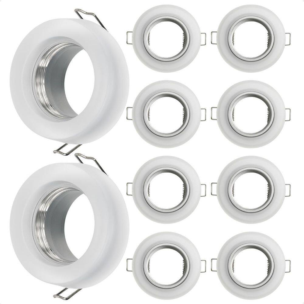 Kit 10 Spot Taschibra Redondo Embutir Vidro Jateado Sp23