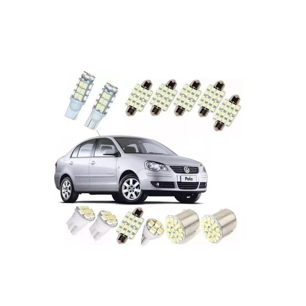 Kit Led Pingo Torpedo Polo Hatch Vw Farolete Placa Sedan