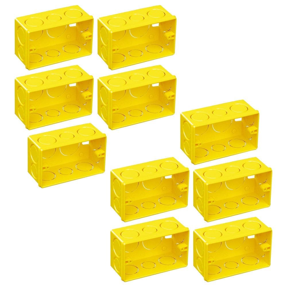 Kit Com 10 Caixa De Luz 4X2 Embutir Amarela