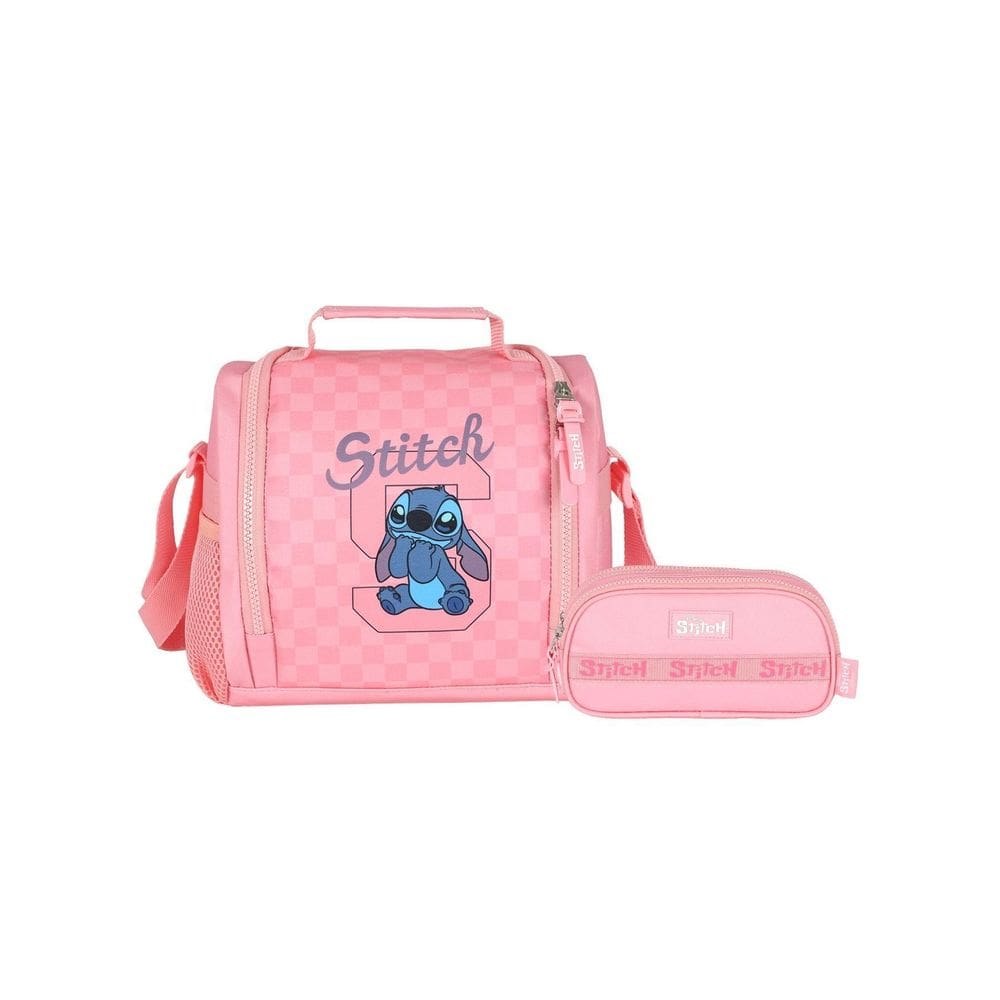 Kit Escolar Lilo Stitch Lancheira Térmica + Estojo Triplo