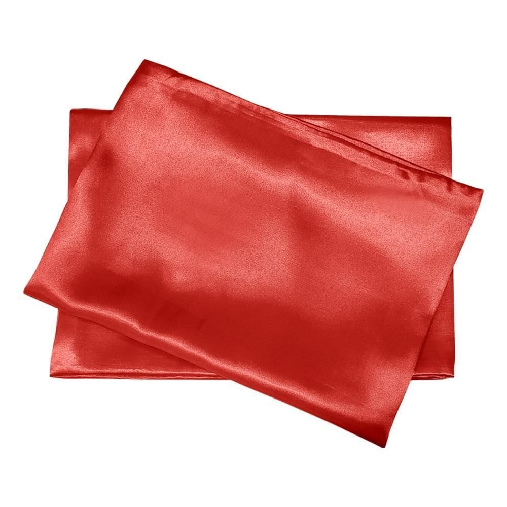 8 Fronhas De Cetim Seda Vermelho Anti Frizz Alto Brilho