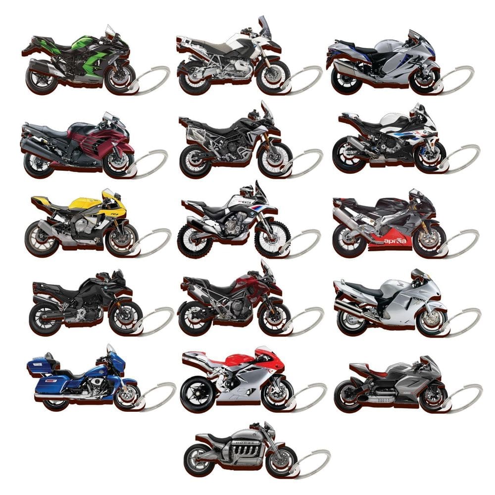 Kit 100 Chaveiros Modelos Motos Diversas Em Mdf 3D