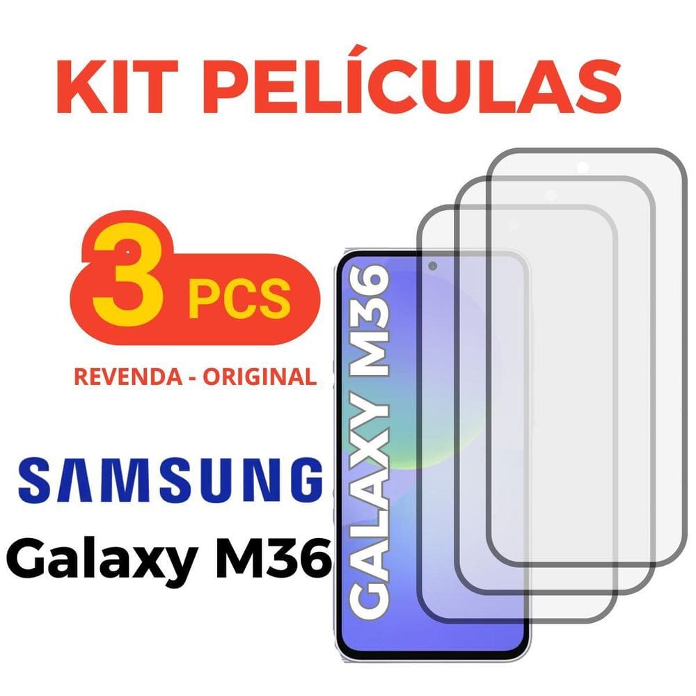 Kit 3 Peliculas Vidro 3D Proteção Compativel Para Galaxy M36