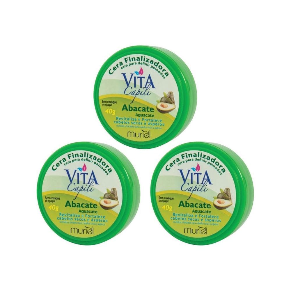 Cera Finalizadora Capilar Muriel 40G Abacate - Kit Com 3Un